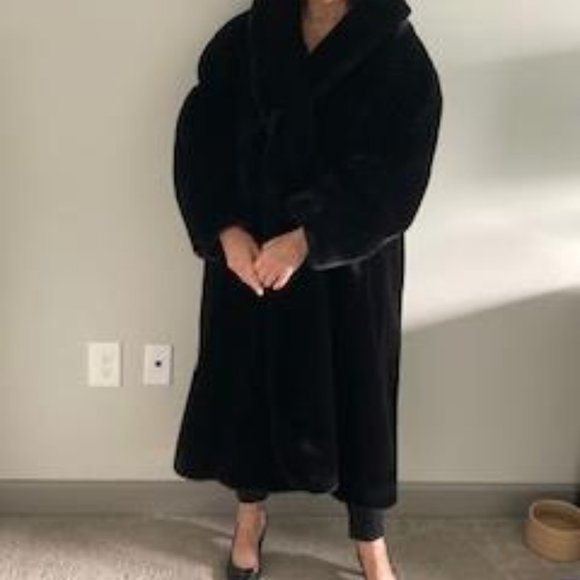 LOLITA LIMPECKA PARIS VINTAGE BLACK BORGANA COAT - Picture 5 of 5